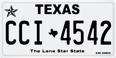 TX license plate CCI4542