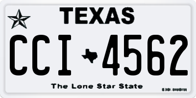 TX license plate CCI4562