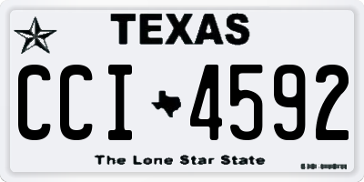 TX license plate CCI4592