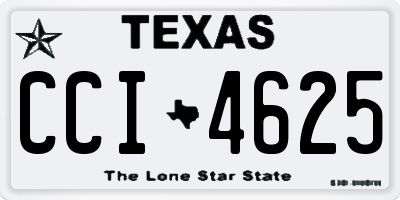 TX license plate CCI4625