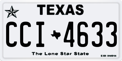 TX license plate CCI4633