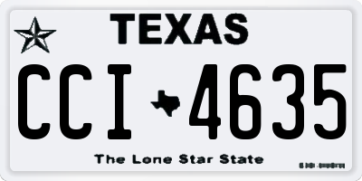 TX license plate CCI4635