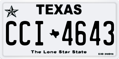 TX license plate CCI4643