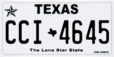 TX license plate CCI4645