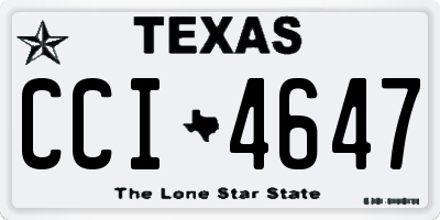 TX license plate CCI4647