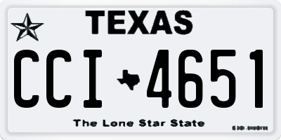 TX license plate CCI4651