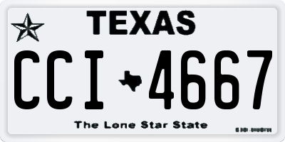 TX license plate CCI4667