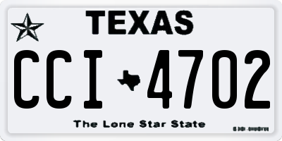 TX license plate CCI4702