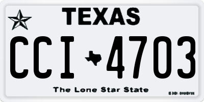 TX license plate CCI4703