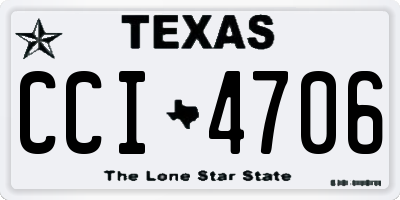 TX license plate CCI4706