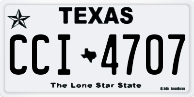 TX license plate CCI4707