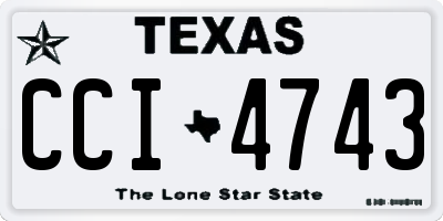 TX license plate CCI4743