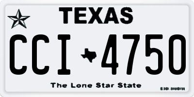 TX license plate CCI4750