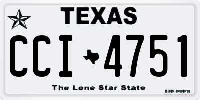 TX license plate CCI4751