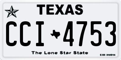 TX license plate CCI4753