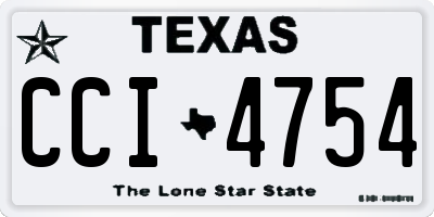 TX license plate CCI4754