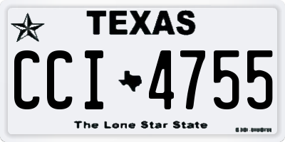 TX license plate CCI4755