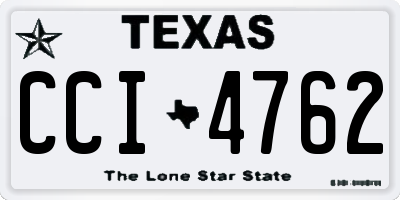 TX license plate CCI4762