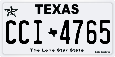 TX license plate CCI4765