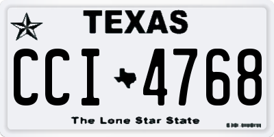 TX license plate CCI4768