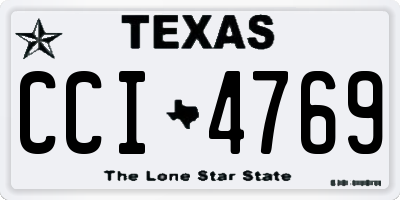 TX license plate CCI4769