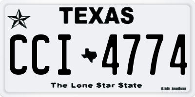 TX license plate CCI4774
