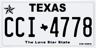 TX license plate CCI4778