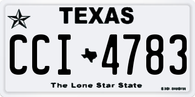 TX license plate CCI4783