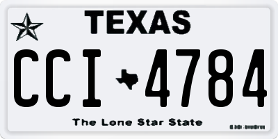 TX license plate CCI4784