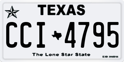 TX license plate CCI4795