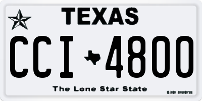 TX license plate CCI4800