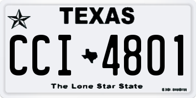 TX license plate CCI4801