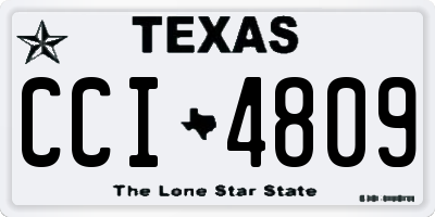 TX license plate CCI4809