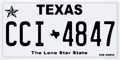 TX license plate CCI4847