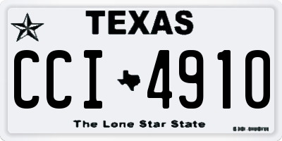 TX license plate CCI4910