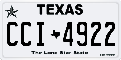 TX license plate CCI4922