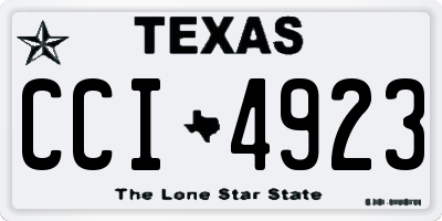 TX license plate CCI4923