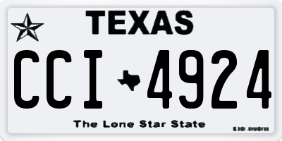 TX license plate CCI4924