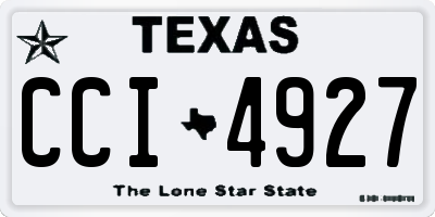 TX license plate CCI4927