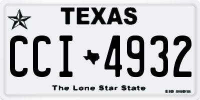TX license plate CCI4932