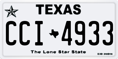 TX license plate CCI4933