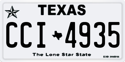 TX license plate CCI4935