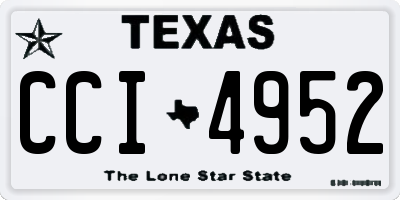 TX license plate CCI4952