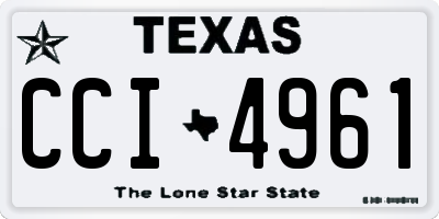 TX license plate CCI4961
