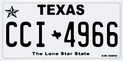 TX license plate CCI4966