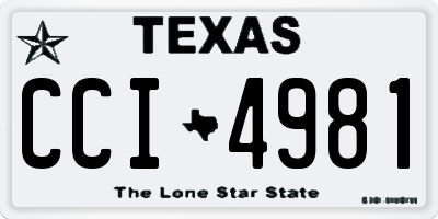 TX license plate CCI4981