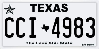 TX license plate CCI4983