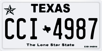 TX license plate CCI4987