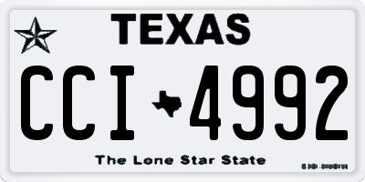 TX license plate CCI4992