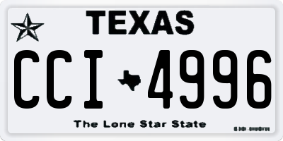 TX license plate CCI4996